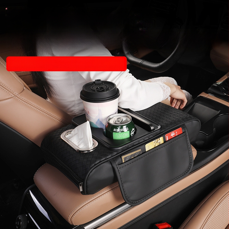 Kutija za odlaganje uz naslon za ruku automobila, središnja podloga za povećanje visine, univerzalni četiri u jednoj držač za čaše i kutija za maramice