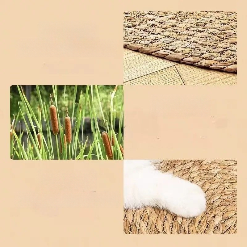 Len-sisal daska za grebanje mačaka, zidna montaža, japansko-skandinavski stil, tkana podna prostirka od pamukovog užeta, otporna na habanje za mačje šape