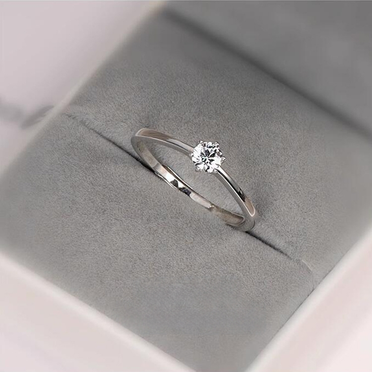 S999 sterling srebrni prsten, ženski prsten u korejskom stilu s šest krakova za kubični cirkon, otvoreni vjenčani prsten, elegantan minimalistički komad nakita za ruku