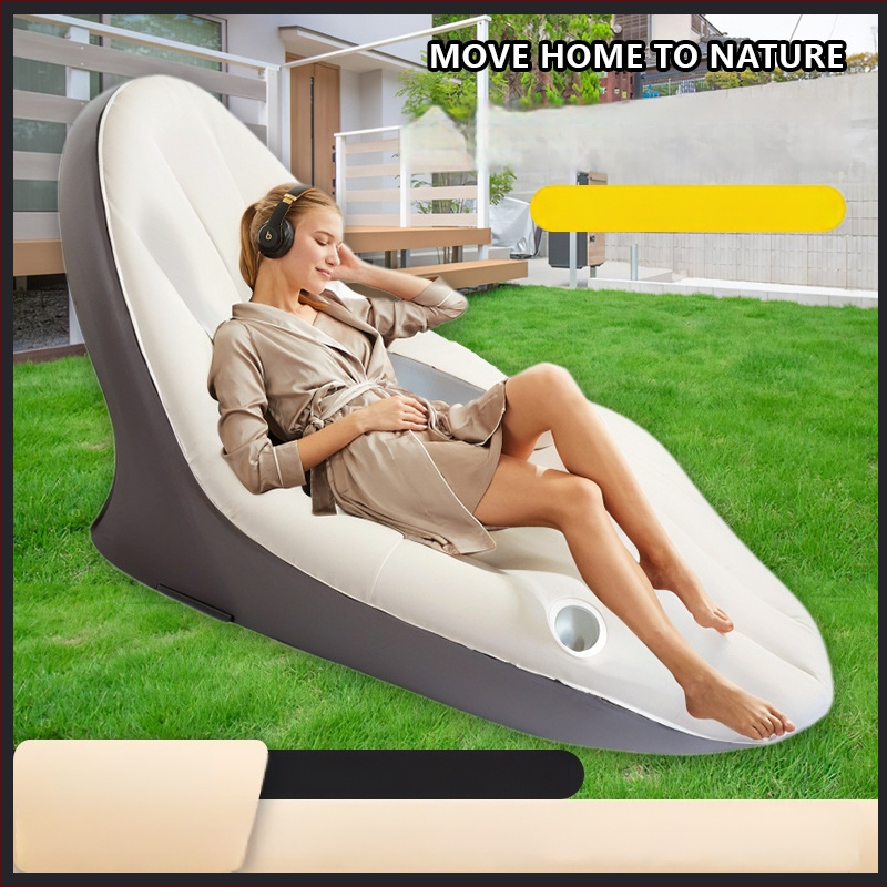 Φουσκωτός καναπές μίας θέσης για υπαίθριο κάμπινγκ με ηλεκτρική αντλία — Υλικό PVC, καθαρό βάρος 2,6 кг