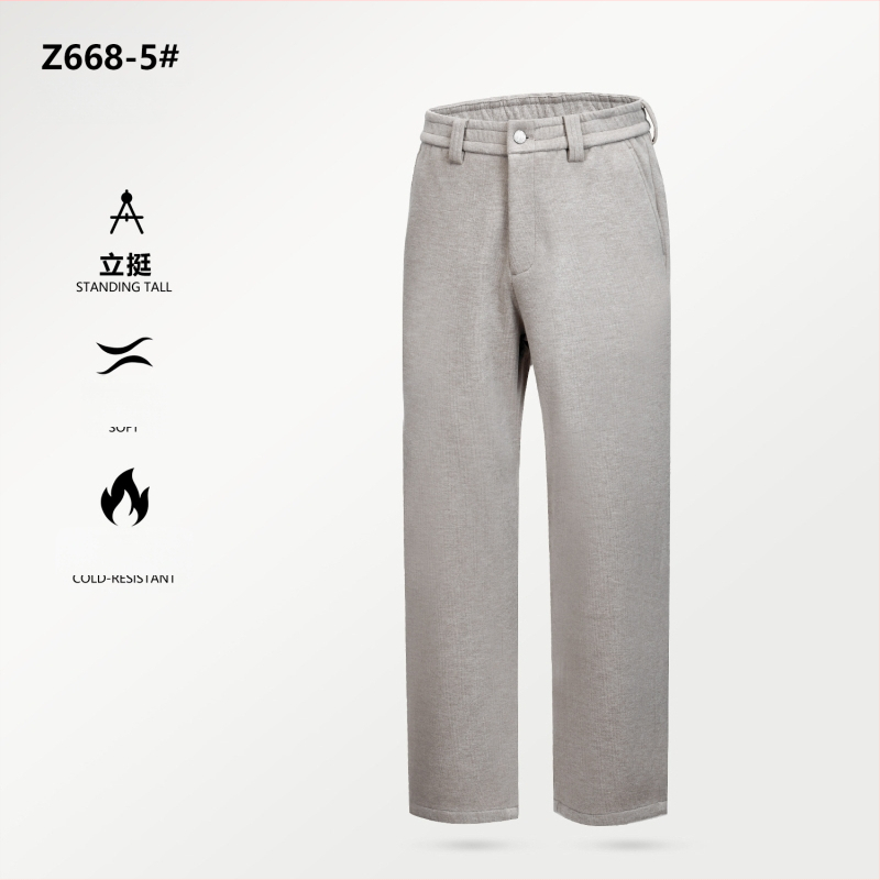 Muške zimske casual hlače, opuštene, ravne krojenje, srednji pojas, 2025, mješavina Mulberry svile, acetata i vune, Old Money stil