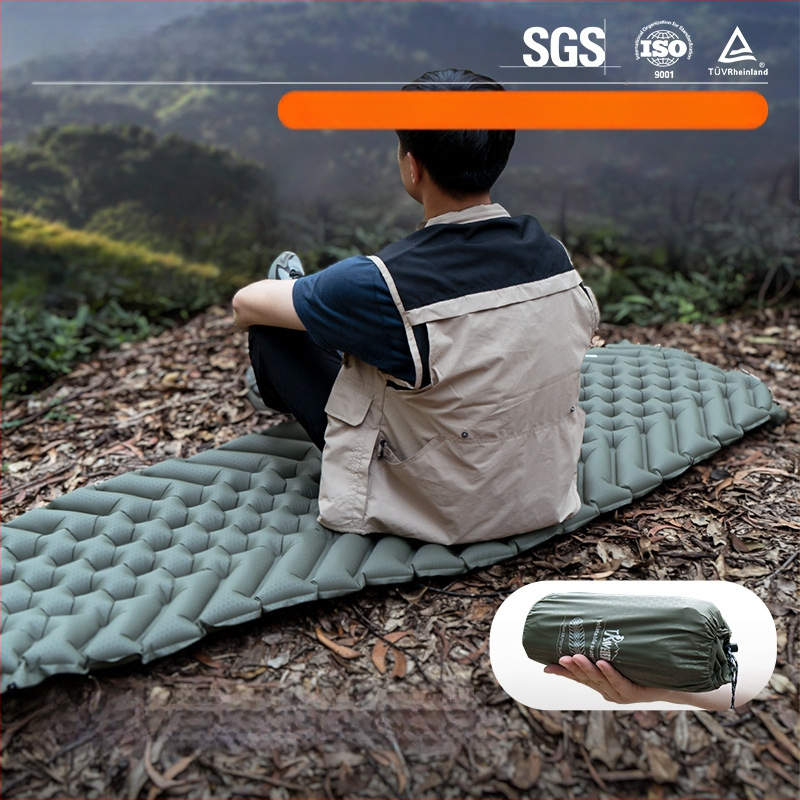 Εξωτερικό φουσκωτό στρώμα ύπνου για υπαίθριο κάμπινγκ, για 1 άτομο, TPU υλικό, 570 g, χειροκίνητη αντλία αέρα