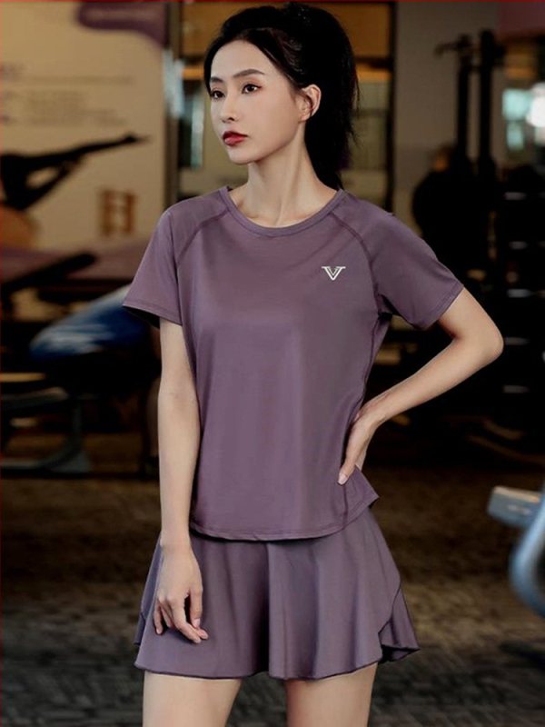 Ženski ljetni sportski T-shirt, lagan i tanak, kratkih rukava, slim-fit kroj za Pilates i jogu