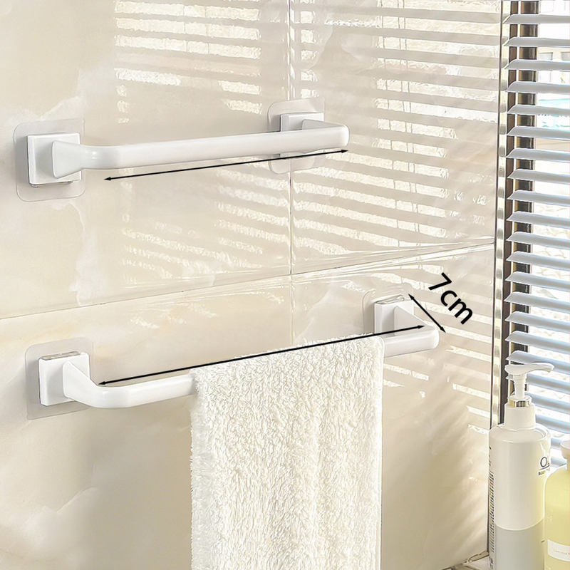 Suport pentru prosoape din plastic, cu ventuze, fără găuri, pentru baie și bucătărie, multifuncțional