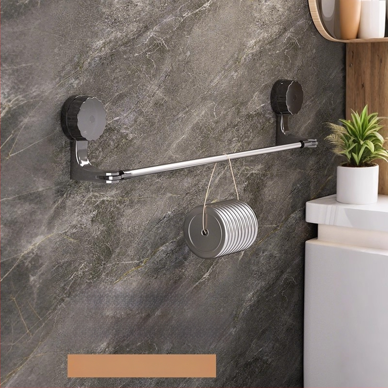 Suport pentru prosoape cu ventuză, fără găuri, extensibil pentru baie, din plastic