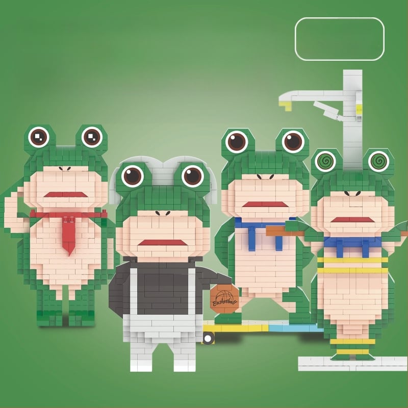Σετ Lego-compatible μπλοκς με θέμα βάτραχος, ABS πλαστικό, 400–800 τεμάχια, 0,5 kg, DIY συμβατό