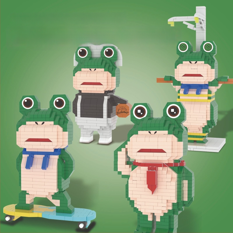 Σετ Lego-compatible μπλοκς με θέμα βάτραχος, ABS πλαστικό, 400–800 τεμάχια, 0,5 kg, DIY συμβατό