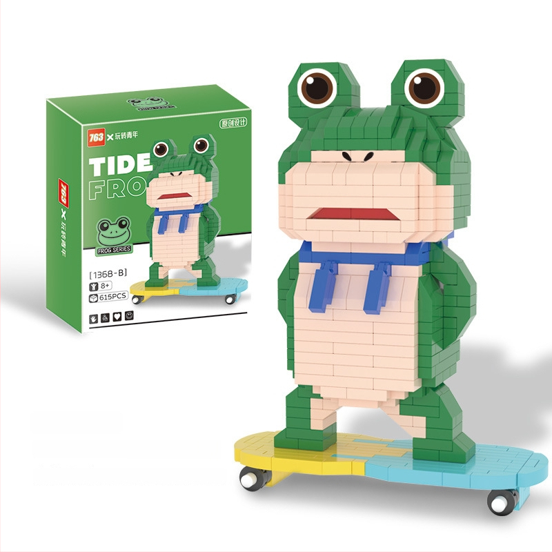 Σετ Lego-compatible μπλοκς με θέμα βάτραχος, ABS πλαστικό, 400–800 τεμάχια, 0,5 kg, DIY συμβατό