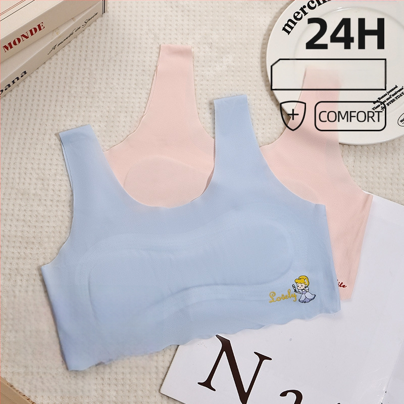 Prozračan bezšavni grudnjak-vest za djevojčice 9-12 godina, od ice silk, prozračan