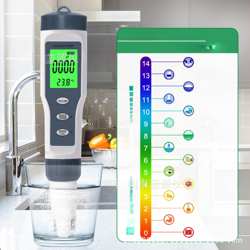 Prijenosni tester kvalitete vode s pH, EC i temperaturom – za bazene i akvarije