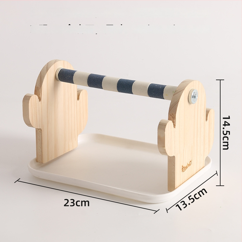 Suport papagal din lemn de pin – birou, potrivit pentru papagali mici și mijlociți, tavă ușor de curățat
