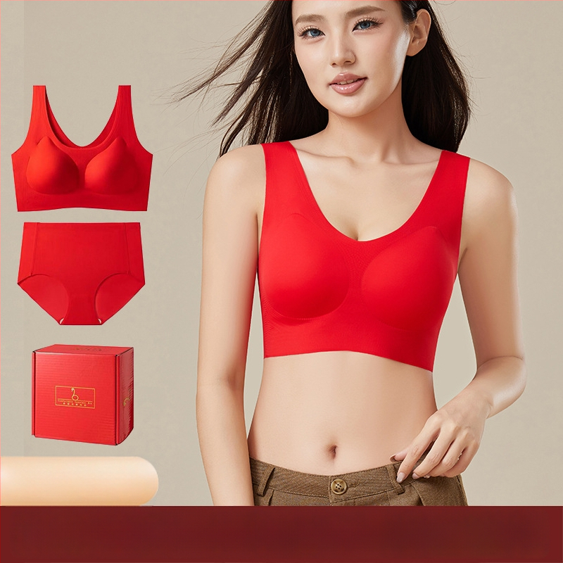 Varrás nélküli női fehérnemű szett menyasszony számára, melltartó egybeépített vállpántokkal, teljes kosár, középső formázott kosár, nylon anyag