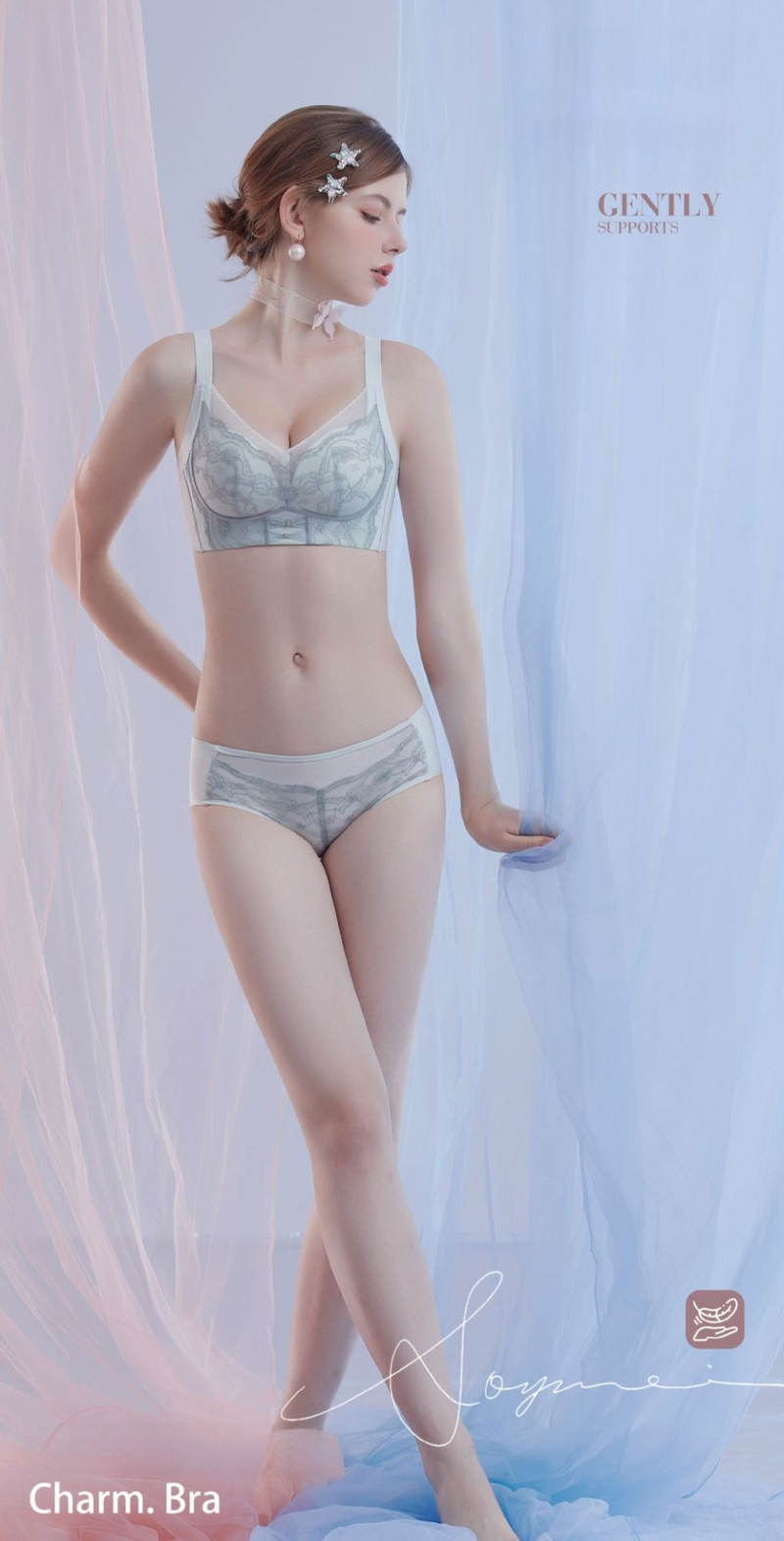 Jin Shiyi melltartó, 3/4 kosár, közepes formázó kosár, Nylon-Spandex fő anyag, fémgyűrű nélkül