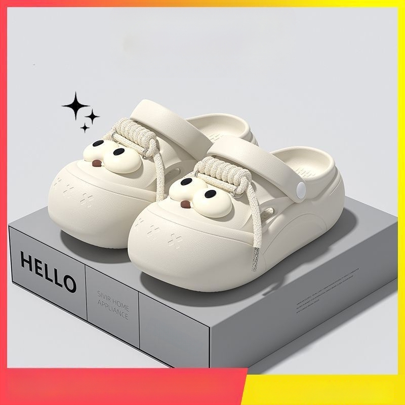 Ženske Crocs‑stila ljetne sandale s zatvorenim prstom, neklizajućom potplatom, sladak crtani dizajn, debela 3 cm potplata, bez mirisa stopala