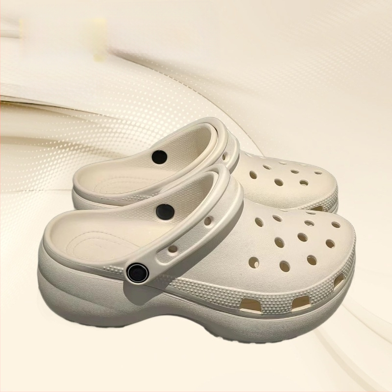 Čisto originalni Cross Crocs s rupicama u oblaku, za žene, zatvorenim prstom, debela potplat za povećanje visine, EVA