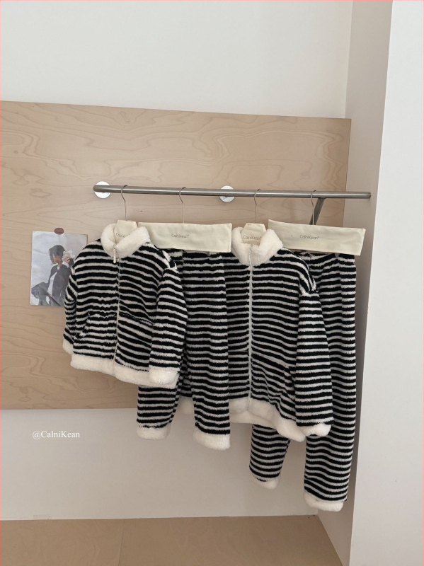Obiteljski set pidžama za žene – zima, koralni fleece, debeli flanel