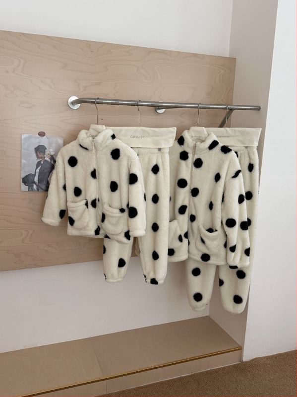 Obiteljski set pidžama za žene – zima, koralni fleece, debeli flanel