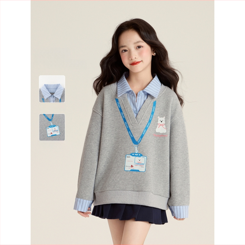 Amybaby dječji sweatshirt s printom medvjedića, zimsko izdanje 2025
