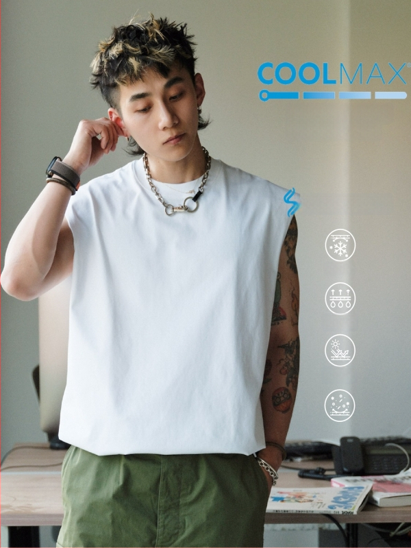 PrinsCrew Coolax bezrukavni T‑shirt, labavo krojen, jednobojan, moderan dizajn, za muškarce
