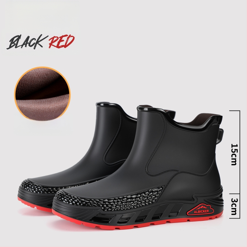 Uniszex PVC esőcsizmák, vízálló és csúszásmentes, alacsony szárú, slip-on