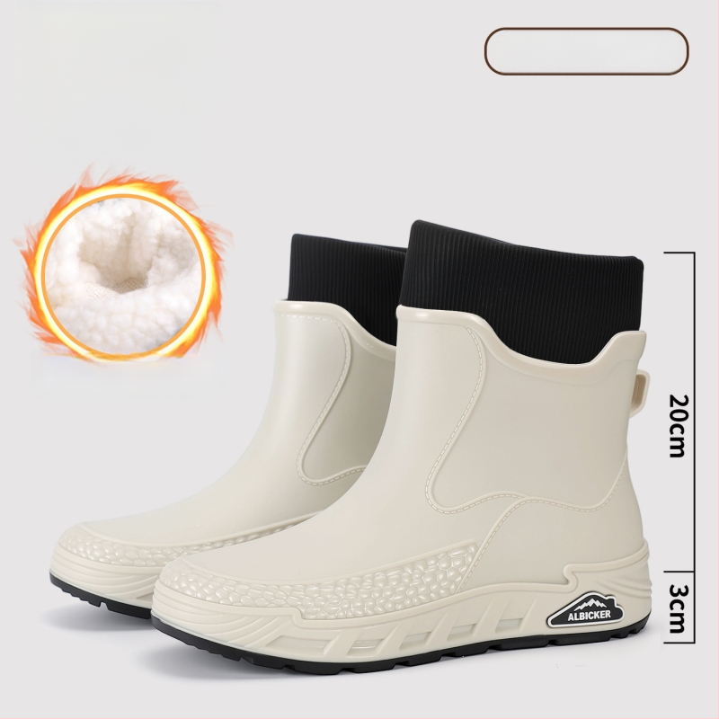 Uniszex PVC esőcsizmák, vízálló és csúszásmentes, alacsony szárú, slip-on