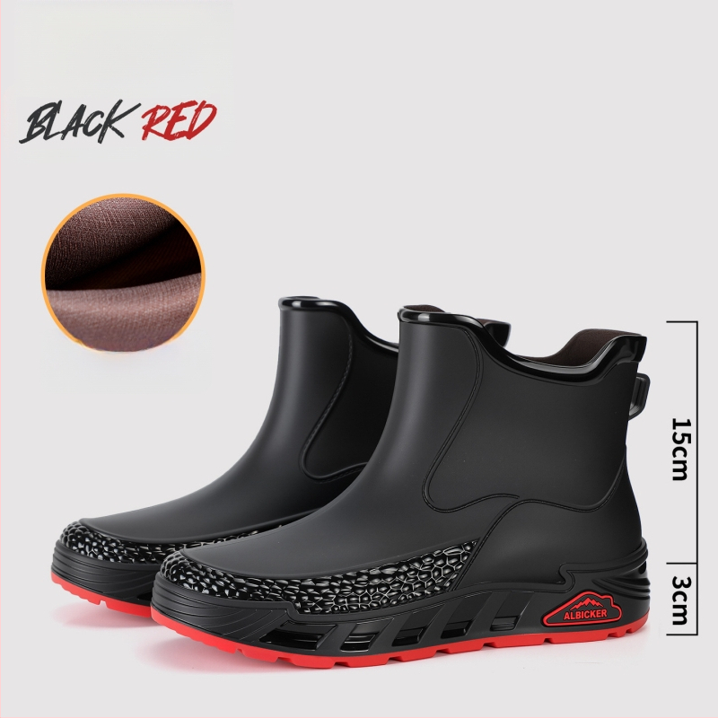 Uniszex PVC esőcsizmák, vízálló és csúszásmentes, alacsony szárú, slip-on