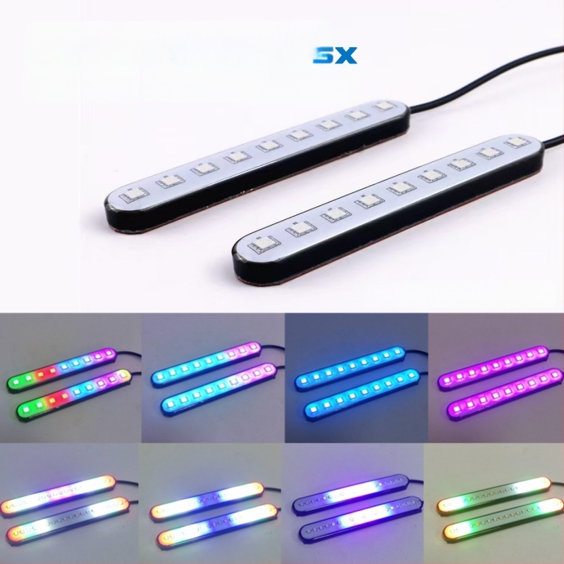 LED διακοσμητική λωρίδα για μοτοσικλέτα, αυτοκόλλητη, πολλαπλών λειτουργιών, φώτα πορείας και φρένων, 12V, ABS περίβλημα, SX-155