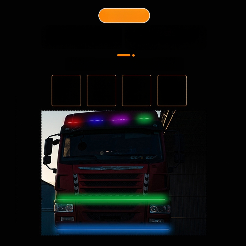 LED ambijentalno svjetlo za automobilski gril, silikon, 12-24V, šareni efekt treperenja svjetla