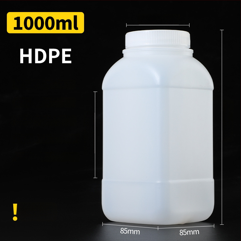 Sticlă din plastic PE cu gură largă, capac intern și capac exterior, pentru ambalare de mostre