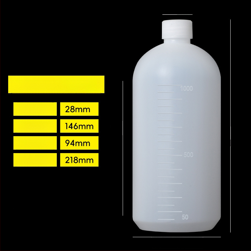 Sticlă din plastic PE cu gură largă, capac intern și capac exterior, pentru ambalare de mostre