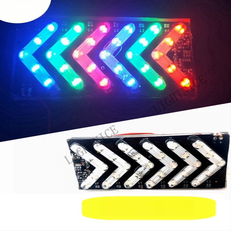 LED svjetla za motocikl s šarenim strelicama, protjecajući pokazivači smjera, vodootporne dekorativne LED svjetiljke