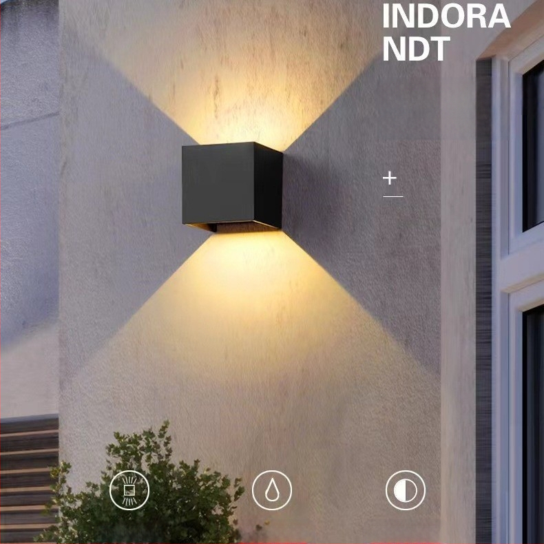LED zidna svjetiljka, kvadratnog oblika, minimalističkog modernog stila, podesiva svjetla gore-dolje, vodootporna za vanjsku uporabu, pogodna za dnevni boravak i spavaću sobu