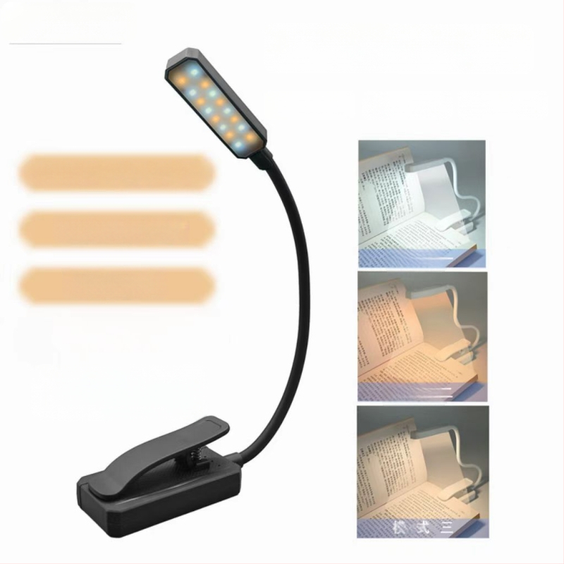 USB punjiva LED lampa za čitanje, sklopiva stolna lampa s klipsom, za učenje i zaštitu očiju