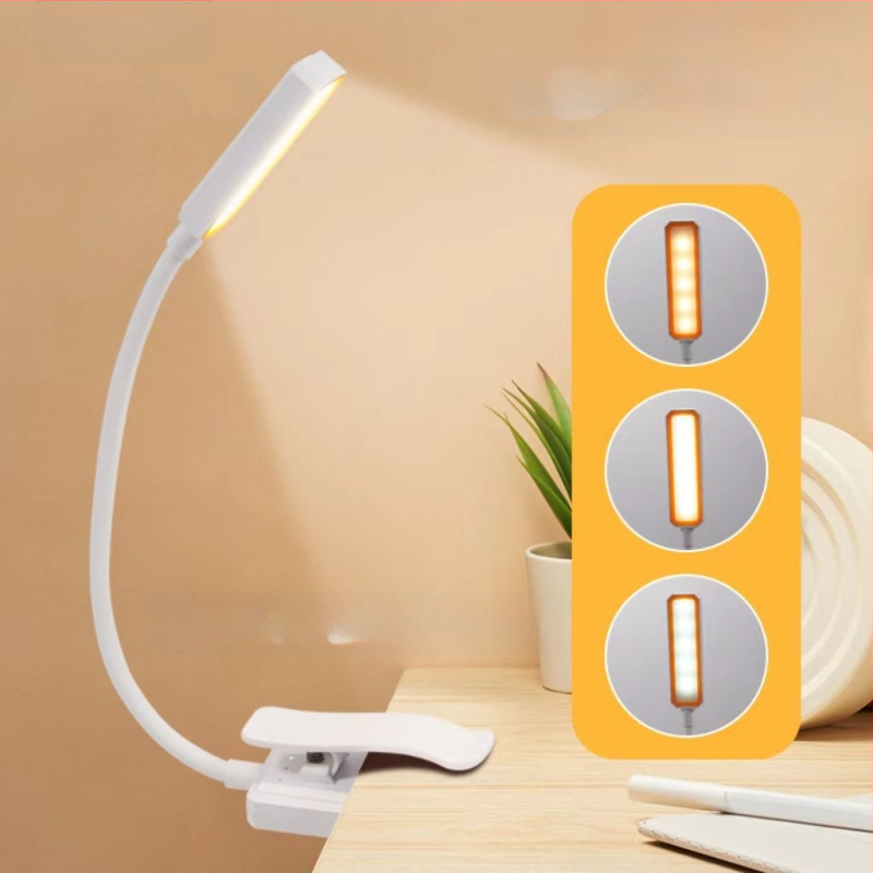 USB punjiva LED lampa za čitanje, sklopiva stolna lampa s klipsom, za učenje i zaštitu očiju