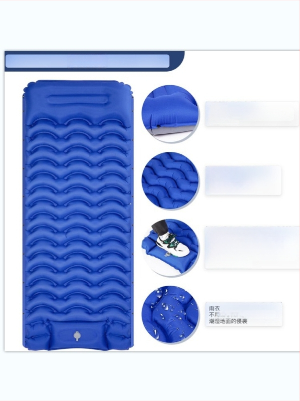 Φορητό TPU φουσκωτό στρώμα κατασκήνωσης, ανθεκτικό στην υγρασία, κατάλληλο για εφήβους και ενήλικες, χειροκίνητη αντλία, 0.85 kg