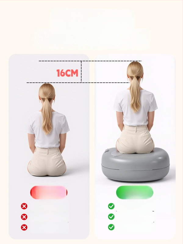 Φουσκωτό μαξιλαράκι καθίσματος για εξωτερική χρήση με παχυνόμενο υποπόδιο - φούσκωμα με πίεση, για 1 άτομο, καθαρό βάρος 500 g