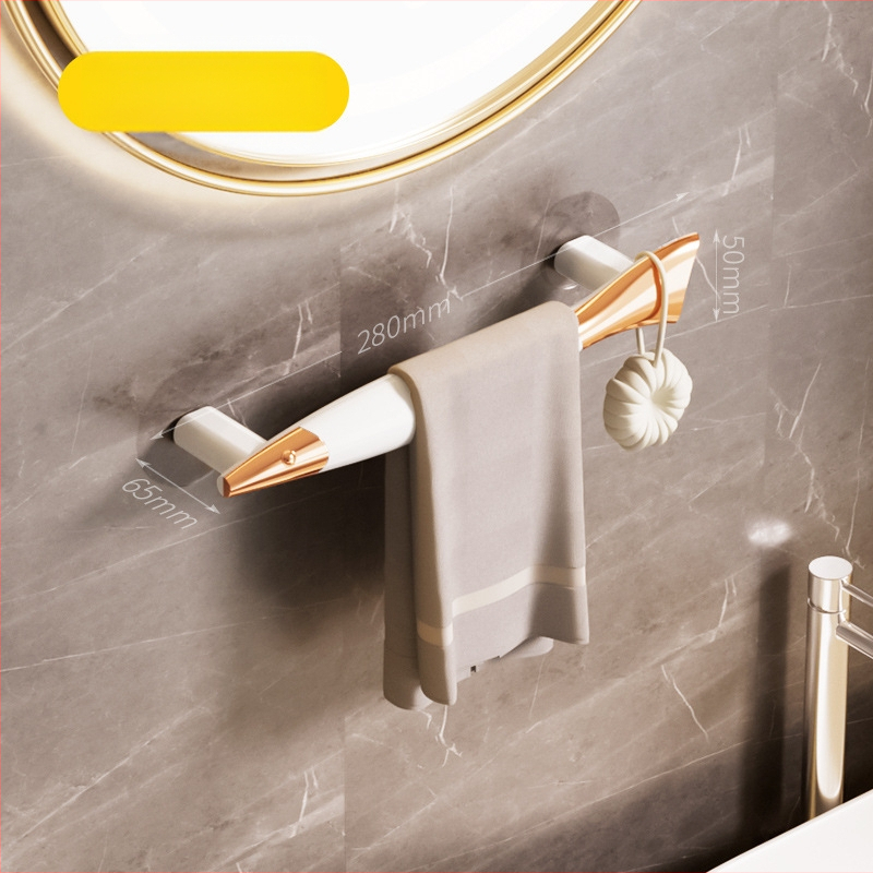 Suport de prosoape pentru baie, montare fără găuri prin ventuză, cu mecanism cu un singur mâner, aspect elegant de lux (Materiale: AS, ABS; Brand: Ai thinking; Ambalare: 80 buc.; Personalizare: Da)