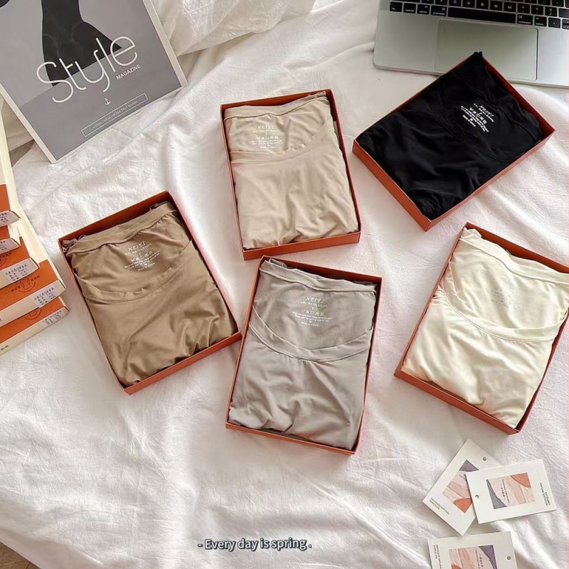 Maple Joy 7789-1 Tanak osnovni sloj od ledeno-svilene tkanine, unisex komplet gornji dio i hlače, bezšavne unutarnje odjeće za jesen
