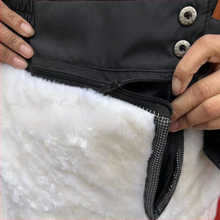 Unisex hlače od ovčje kože za zimu, visokog struka, s integriranom krznom