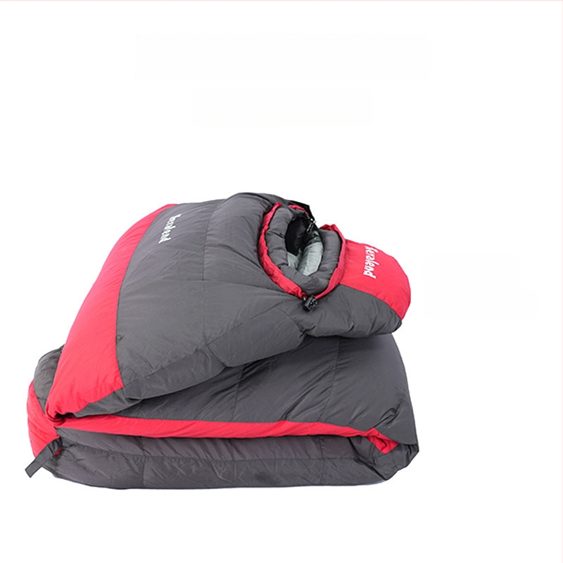 Spavaća vreća s perjem, mumijskog oblika, za kampiranje, odrasli, 3 kg, najlon 320T, punilo bijelo gusje perje, podstava Chunya
