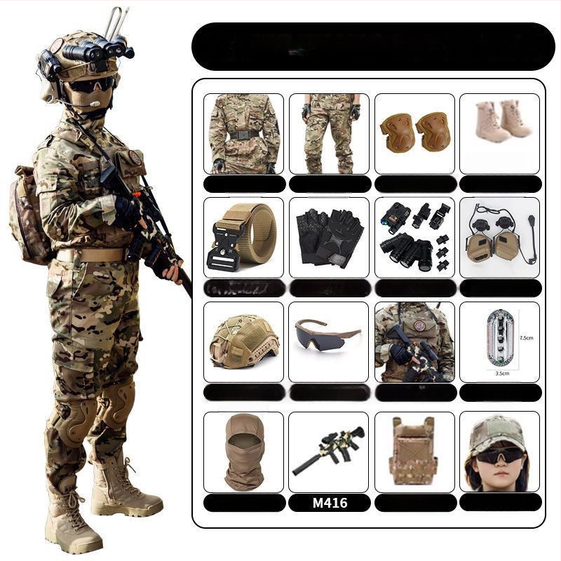 Παιδικό σετ καμουφλάζ για στρατιωτική εκπαίδευση – συνθετικό μείγμα ινών, αδιάβροχο και ανθεκτικό στον άνεμο, καμουφλάζ, φθινόπωρο, unisex