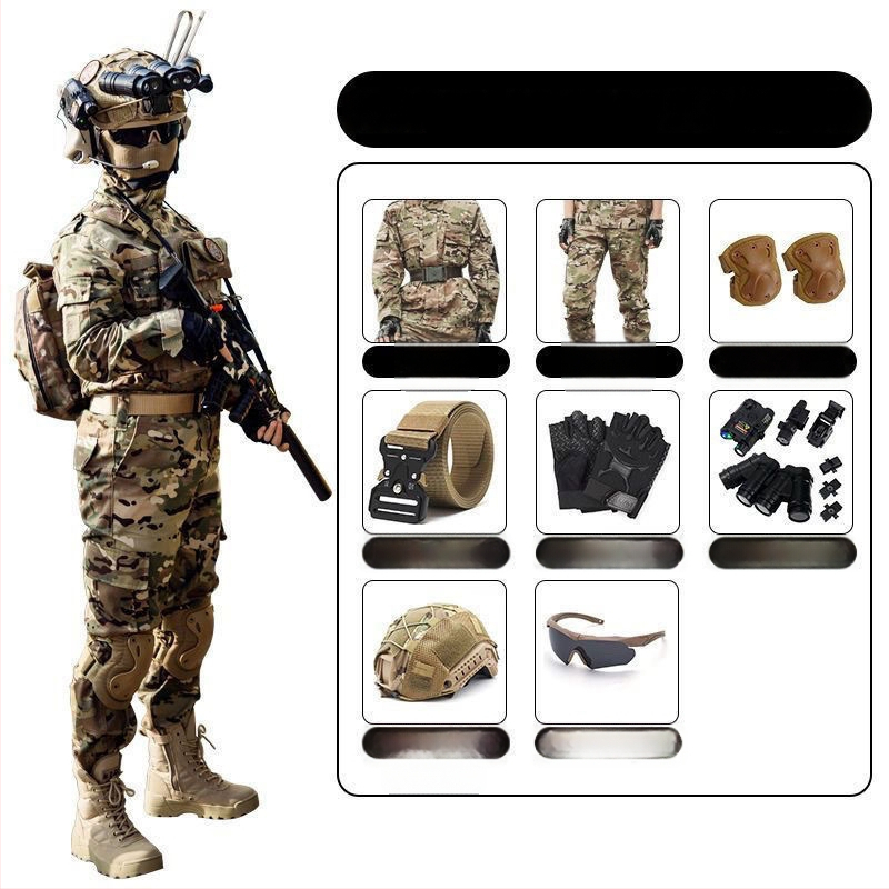 Παιδικό σετ καμουφλάζ για στρατιωτική εκπαίδευση – συνθετικό μείγμα ινών, αδιάβροχο και ανθεκτικό στον άνεμο, καμουφλάζ, φθινόπωρο, unisex