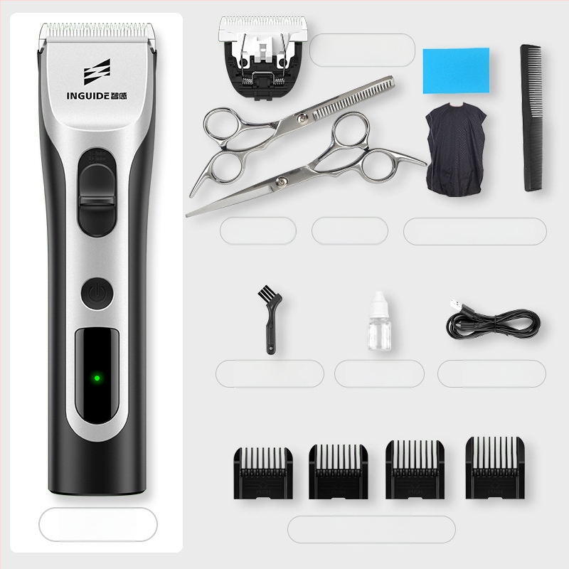 Vezeték nélküli hajvágó — beépített akkumulátor, kerámia vágófej, kefés motor, vízálló, teljesen mosható