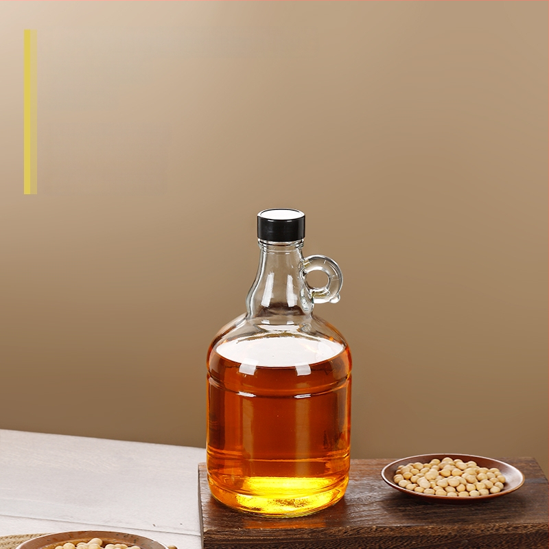 Стъклена бутилка за масло със запечатващ капак, хранителен клас, за сусамово масло и чайно масло, автоматично отваряне и затваряне