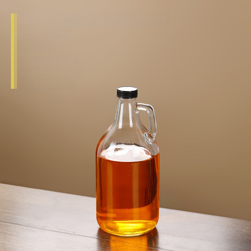 Стъклена бутилка за масло със запечатващ капак, хранителен клас, за сусамово масло и чайно масло, автоматично отваряне и затваряне
