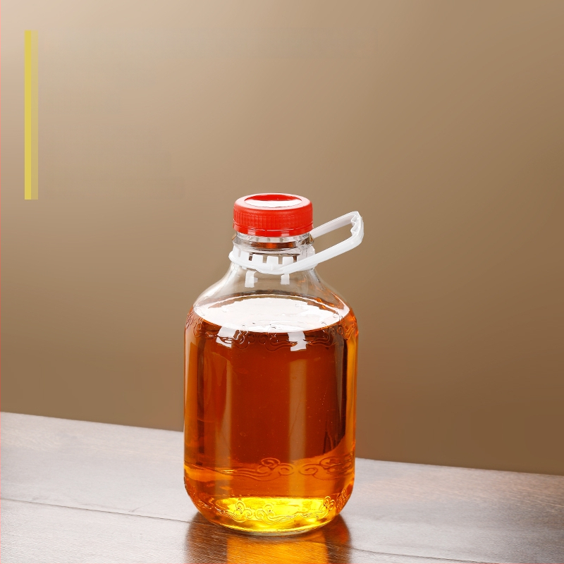 Стъклена бутилка за масло със запечатващ капак, хранителен клас, за сусамово масло и чайно масло, автоматично отваряне и затваряне