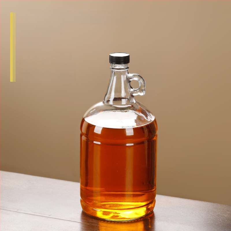 Стъклена бутилка за масло със запечатващ капак, хранителен клас, за сусамово масло и чайно масло, автоматично отваряне и затваряне