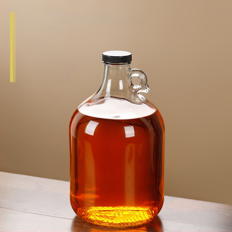 Стъклена бутилка за масло със запечатващ капак, хранителен клас, за сусамово масло и чайно масло, автоматично отваряне и затваряне