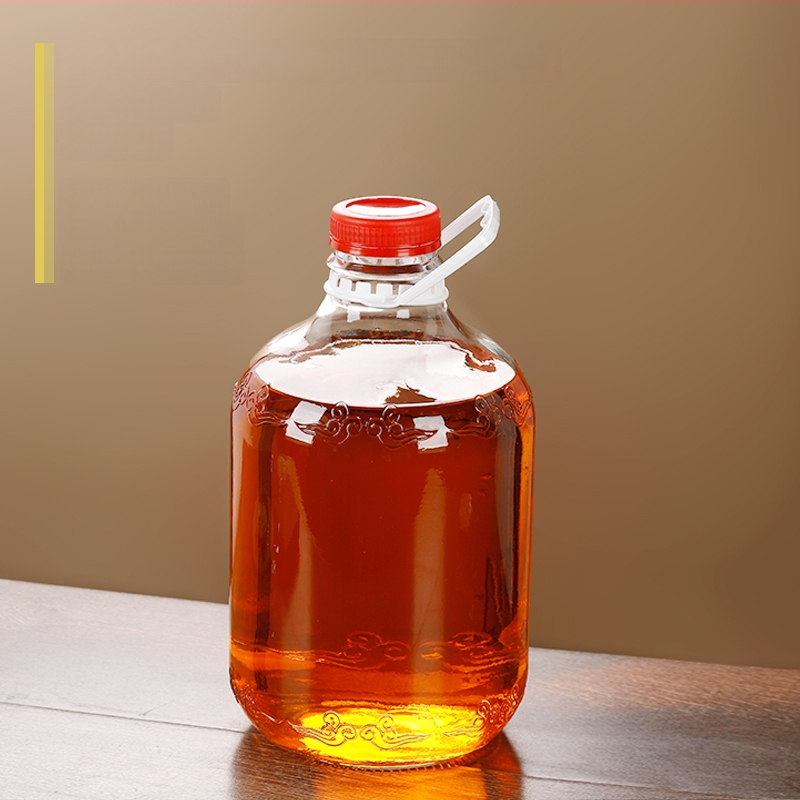 Стъклена бутилка за масло със запечатващ капак, хранителен клас, за сусамово масло и чайно масло, автоматично отваряне и затваряне