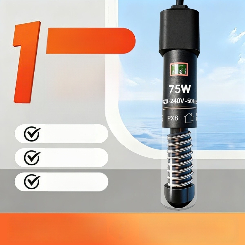 Аквариумна нагревателна пръчка, автоматично поддържане на температурата, стъклено тяло, 25W/50W